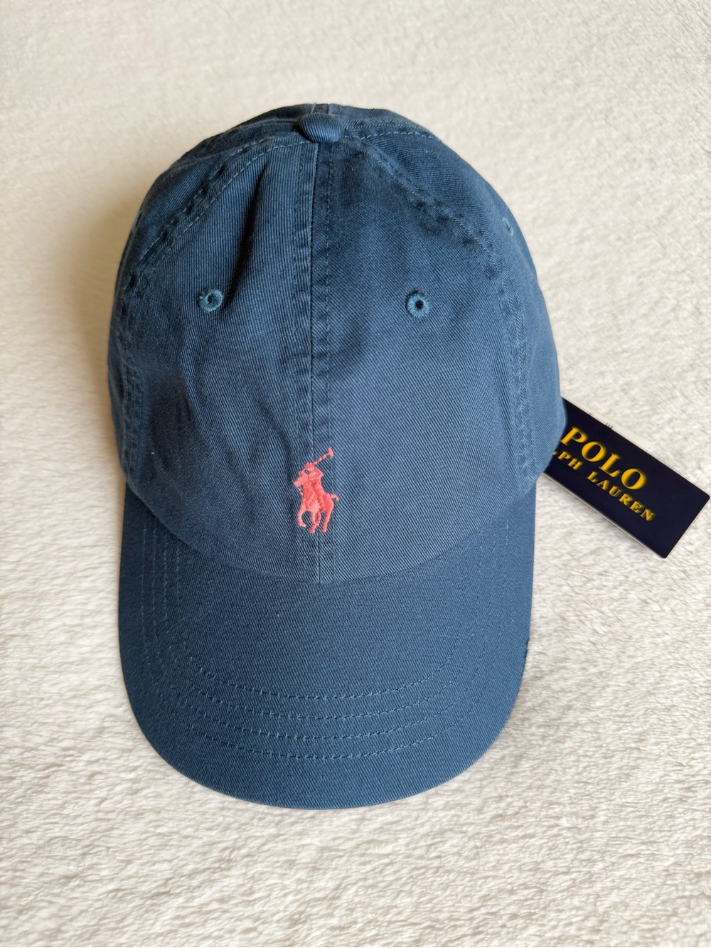 Ralph Lauren Blue Cap with Pink Pony Embroidery - Picture 2 of 5